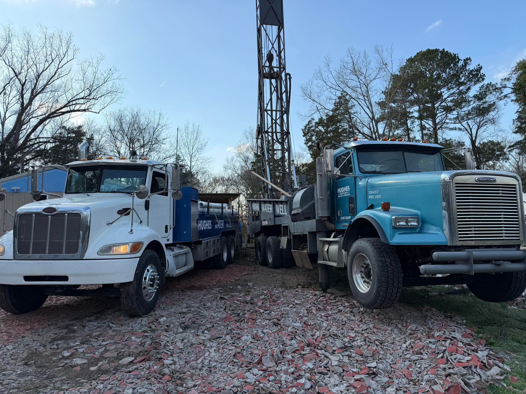 Hughes Water Well drilling trucks